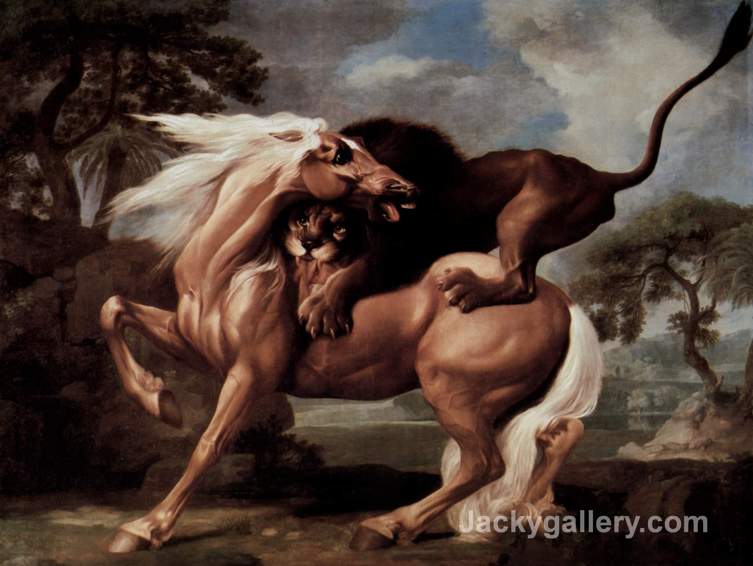 Horse Attacked by a Lion by George Stubbs paintings reproduction